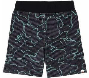 Bape Code Camo Black Sweat Shorts Size Large