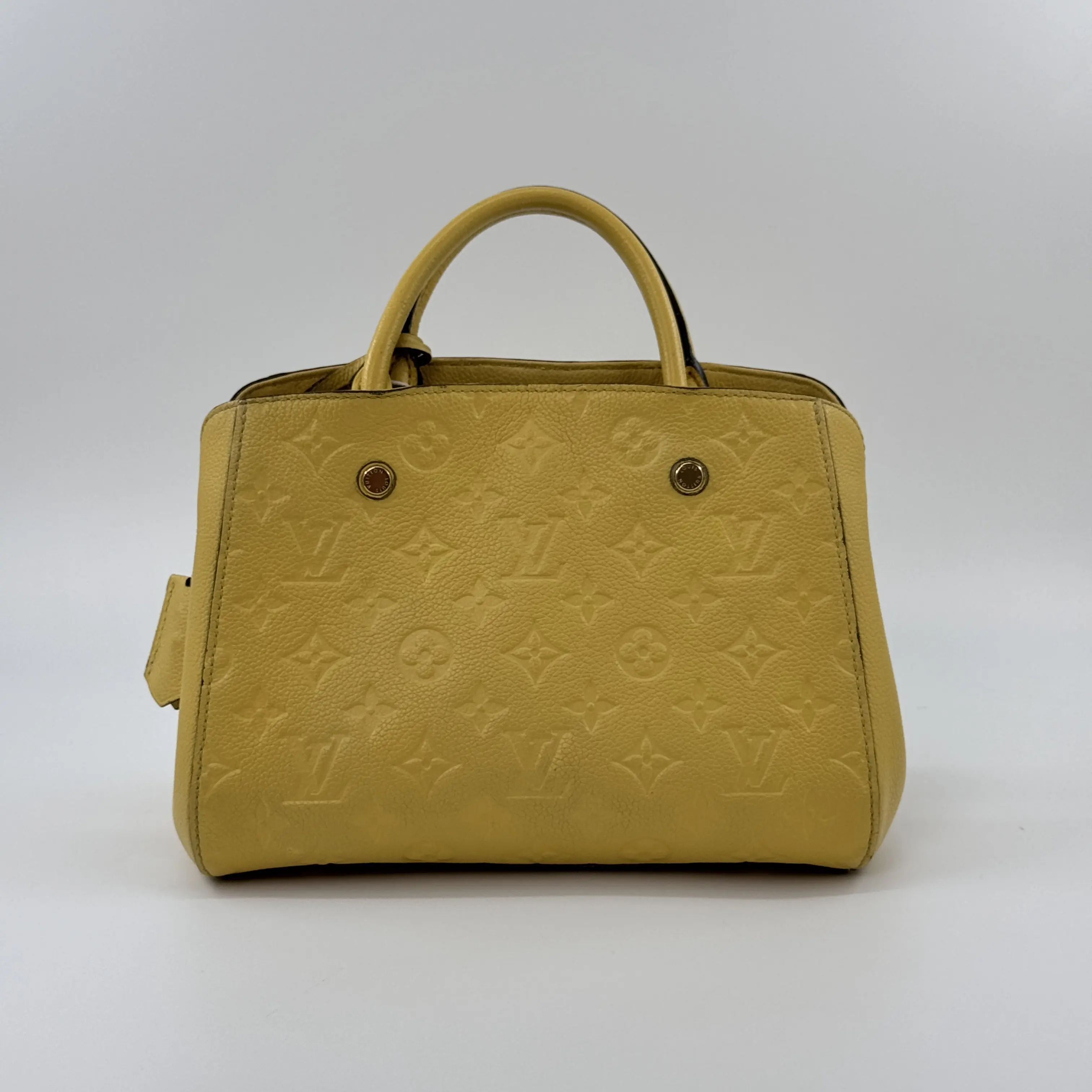 Pre-owned Louis Vuitton leather Shoulder Bags Pre‑owned Montaigne BB Yellow Monogram Empreinte Handbag #6393457611969146