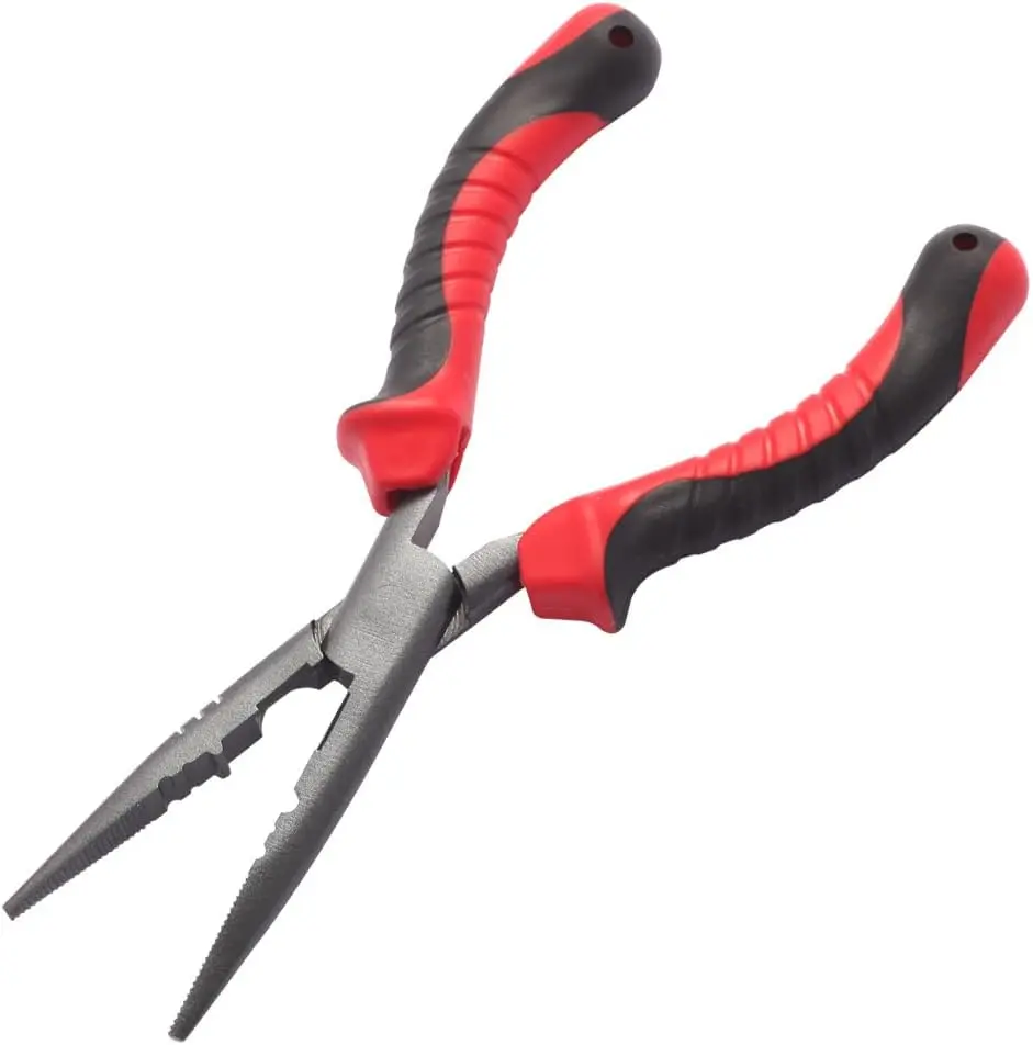 Fishing Pliers  High Carbon Manganese Steel Fish Hook Remover Tool with Tungsten Cutters  Fishing Gripper, Split Ring Pliers, Fishing Gear for Saltwater & Freshwater