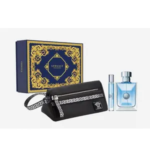 VERSACE MEN'S POUR HOMME 3 PC SET (3.4 oz Eau de Toilette Spray, a 0.3 oz Eau de Toilette Spray, and a Versace Bag)