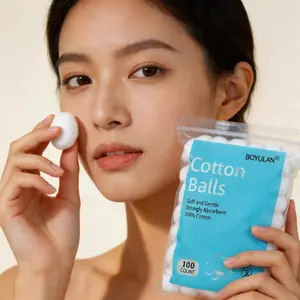 100 Count Disposable Pore Cleansing Cotton Balls, Ideal for Wound Cleaning, Makeup Removal, Lotion Application, Nail Polish Use