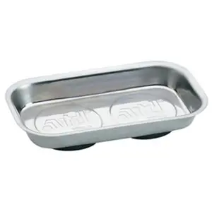 212 MAIN ATD Tools 8761 Stainless Steel Magnetic Parts Tray - Rectangle, Rubber Tool Organizer