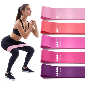 [Set of 5] Resistance Loop Exercise Bands, Elastic Sport Band, Fitness Training Band, Skin-Friendly Resistance Fitness Exercise-Carrying Case Included-Exercise Gear for Women & Men, Workout Equipment, Workout Accessories - Great for Yoga, Pilates
