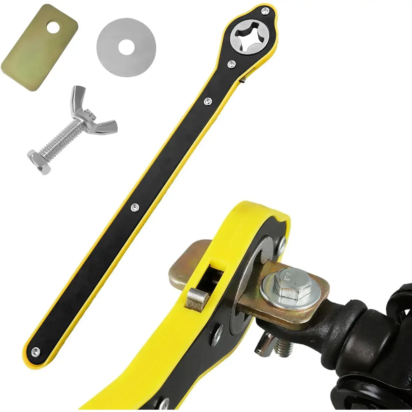 Car Jack Ratchet Wrench, 360° Swivel Labor-Saving Scissor Jack Wrench, Jack Lift Speed Handle Tool with Forward and Reversal Knob, Universal Car AccessoriesQuesearQuesear