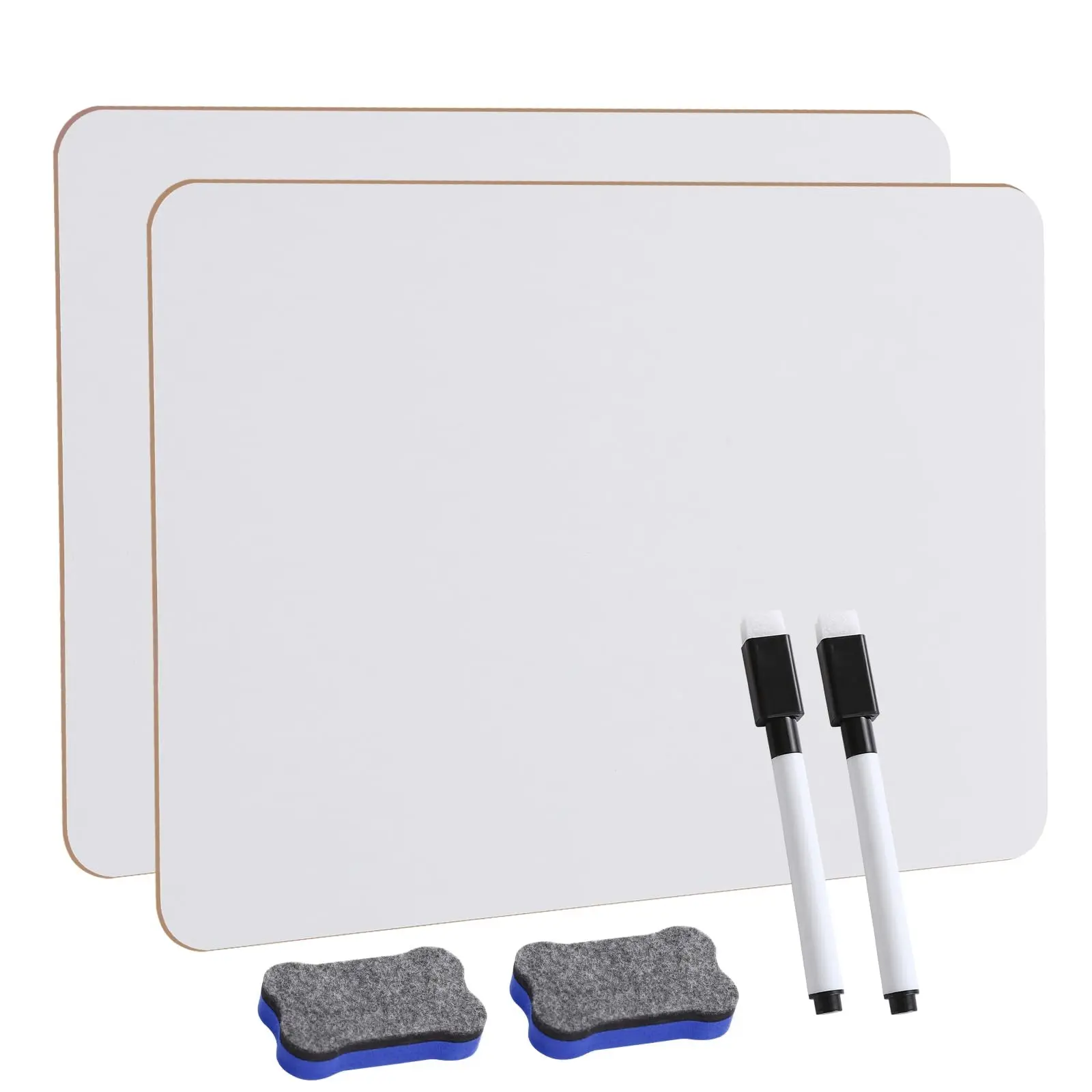 Small White Board 2 Pack Dry Erase Boards, A4 Mini White Board Double Sided Portable Whiteboards for Students Teachers School Supplies Lapboards Including 2 Markers and 2 Erasers Drawing Pad