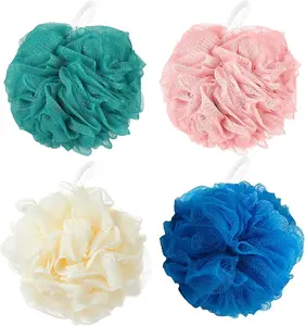 Loofah Sponge Shower Loofahs Bath Sponges Mesh Balls for Women Men 50g Soft Pouf Body Scrubber Exfoliate Cleanse Soothe Skin Easy Cleaning Versatile Personal Care - Washer