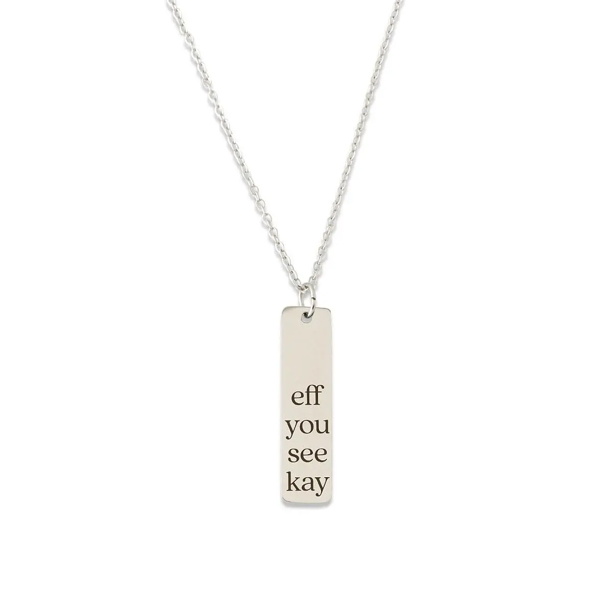 Sterling Silver Eff You See Kay Pendant Necklace