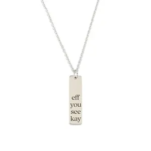 Sterling Silver Eff You See Kay Pendant Necklace