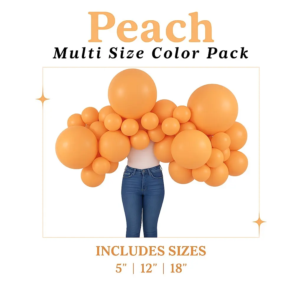 Peach Balloon Pack with Optional Add-Ons Peach Balloon Pack with Optional Add-Ons