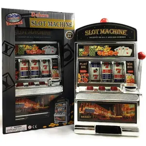 Deluxe lucky 7s slot machine coin bank realistic casino sounds flashing jackpot lights elegant chrome design