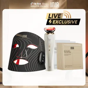 【LIVE EXCLUSIVE】INIA GLOW Wireless LED Mask, Perfect Gift Season Pick,  Live Stream Only BUY 1 GET 10 with FLARE and 8pcs Collagen Real Deep Mask