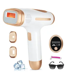 At Home IPL Laser Hair Removal Device, Ice Cooling & Painless Epilator, SHR Mode, Skin Sensor, Dual Lights, 5 Energy Levels, 999K Flashes, Long-Lasting Hair Reduction for Women & Men Full Body, Face, Legs, Bikini & Underarms
