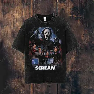 Scream Movie Poster Graphic Tee - Horror Film Merch, Movie Shirt, Fashion Cotton, Full Colors, Full Sizes, For Men, For Women