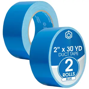 - 2" X 30 yd  Blue Duct Tape - 2 Colored Tape Rolls for Crafts, Repairs, and More - No , 9 Mil