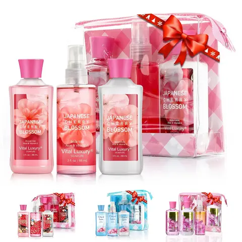 Vital Luxury Body Care Gift Set for Women 3 Pcs Travel Size Shower Gel Body Lotion & Body Mist Moisturizing Long Lasting Scent Holiday Birthday Gift