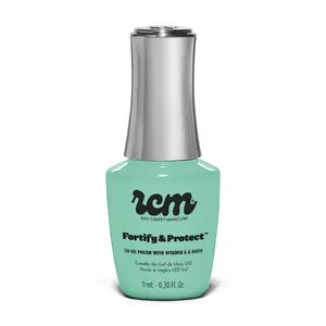 Red Carpet Manicure Fortify & Protect Front And Center - Mint Green Creme Gel Polish for Strong, Healthy Nails - Infused with Vitamin A & Biotin, 9ml.