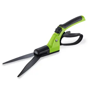 WORKPRO Grass Shears Handheld, Ultra-Sharp Grass Clippers with 360 Degree Swivel Blades, Manual Grass Cutter with TPR Coated Handle, 15 Inch Garden Shears, Gardening Scissors for Precise Lawn Trimming