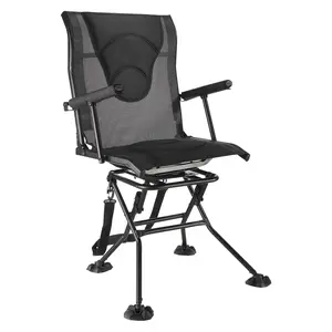 VEVOR Hunting Chair 360 °   Swivel Silent Foldable Blind Chair Armrests Anti-Sink Feet