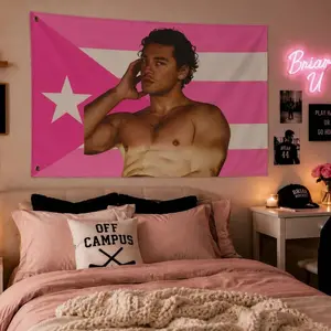 Garrett Graham Off Campus Tapestry Flag | Double Sided Pink Puerto Rico Flag