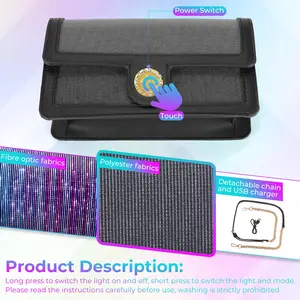 LUMISONATA Adjustable Crossbody-Shoulder Bag, Glowing, Durable Material, Super Large Capacity, Leather-Chain Dual Strap Combination, Ideal for Party Gifts