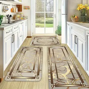 Spring and Summer Kitchen Decorative Mats Marble Style Gilded Printed, Absorbent, Lightweight, Washable, Rubber Backed, flannel, Ideal for Easter, Mother'S Day, Valentine'S Day Gifts kitchen carpet