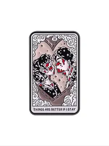 Gothic Tarot Hearts Enamel Pin Brooch, Obsessive Diseased Lover Badge, Fashion Accessory, Unisex Daily Wear, Backpack Collar Emblem, Gift for Friends