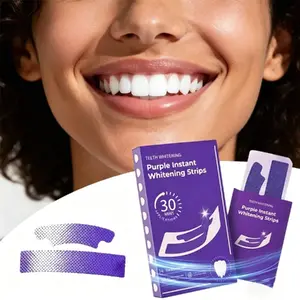 Purple Teeth Whitening Strips Whitening Sessions Non Sensitive Teeth Whitening - Peroxide-Free | Teeth Whitening Strip With Free Cheek Retractor -Nano-Hydroxyapatite Safe for Enamel - Teeth Whitening Strip Crest Teeth Whitening Products That Work