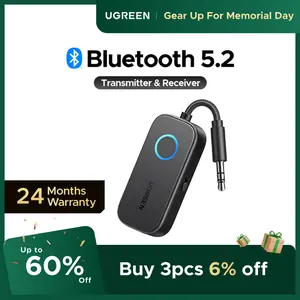 UGREEN Bluetooth 5.2 3.5mm Audio Transmitter/Receiver Adapter for Airpods or Headphones,  for Flight, TV, Car Stereo, MP3 Headset Microphone-phones,  for Flight, TV, Car Stereo, MP3 Headset Microphone-tiktokshopmemorialday