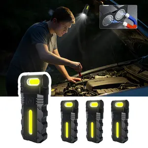 JNOEC Magnetic SOS Flashlight for Car Hood Repair 1000mAh 400 Lumens, Hands-Free EDC Light with Red Warning, Type-C Rechargeable for Emergency, Worklight