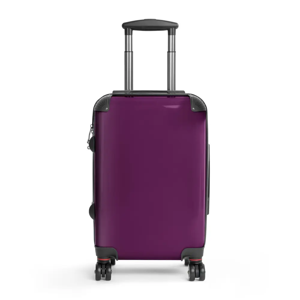 Purple Hardshell Suitcase with 360° Wheels & Built-in Lock - Small Size 22" x 14" x 9" - Durable Polycarbonate Front & Black ABS Back - Smart Inner Pockets Included