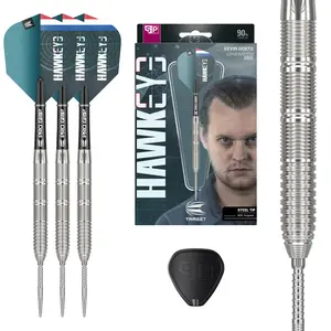 Target Darts Kevin Doets Gen 1 Steel Tip Swiss Point Darts, 90% Tungsten Darts, 23G | Generation 1 Steel Tip Darts, Player Edition Swiss Points Dart Sets, Professional Dart Set