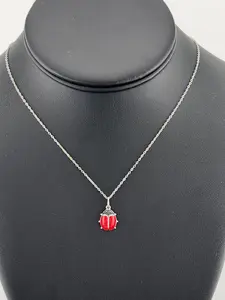 Sterling Silver 925 Ladybug Necklace – Enamel Accents