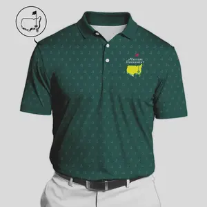 Masters Tournament Golf Polo Shirt Pattern Cup Dark Green Polo Shirt For Men