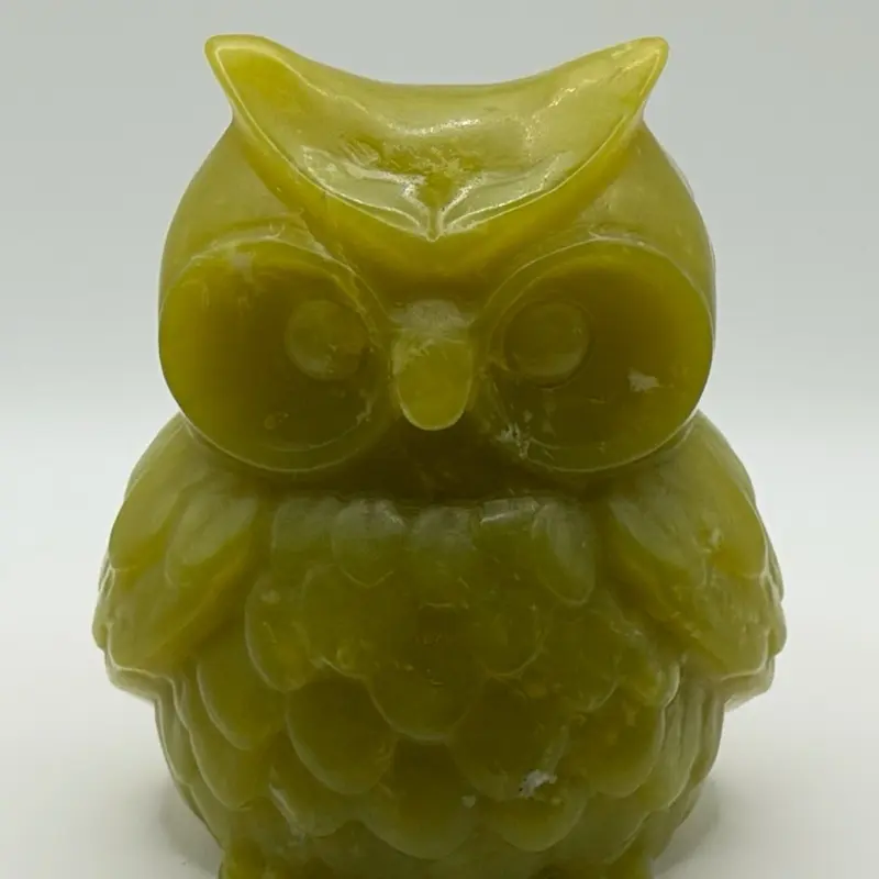 .38kg Natural Hand Carved Septarian Owl Carving with Healing Properties & Vivid Colors for Spiritual & Decorative Use