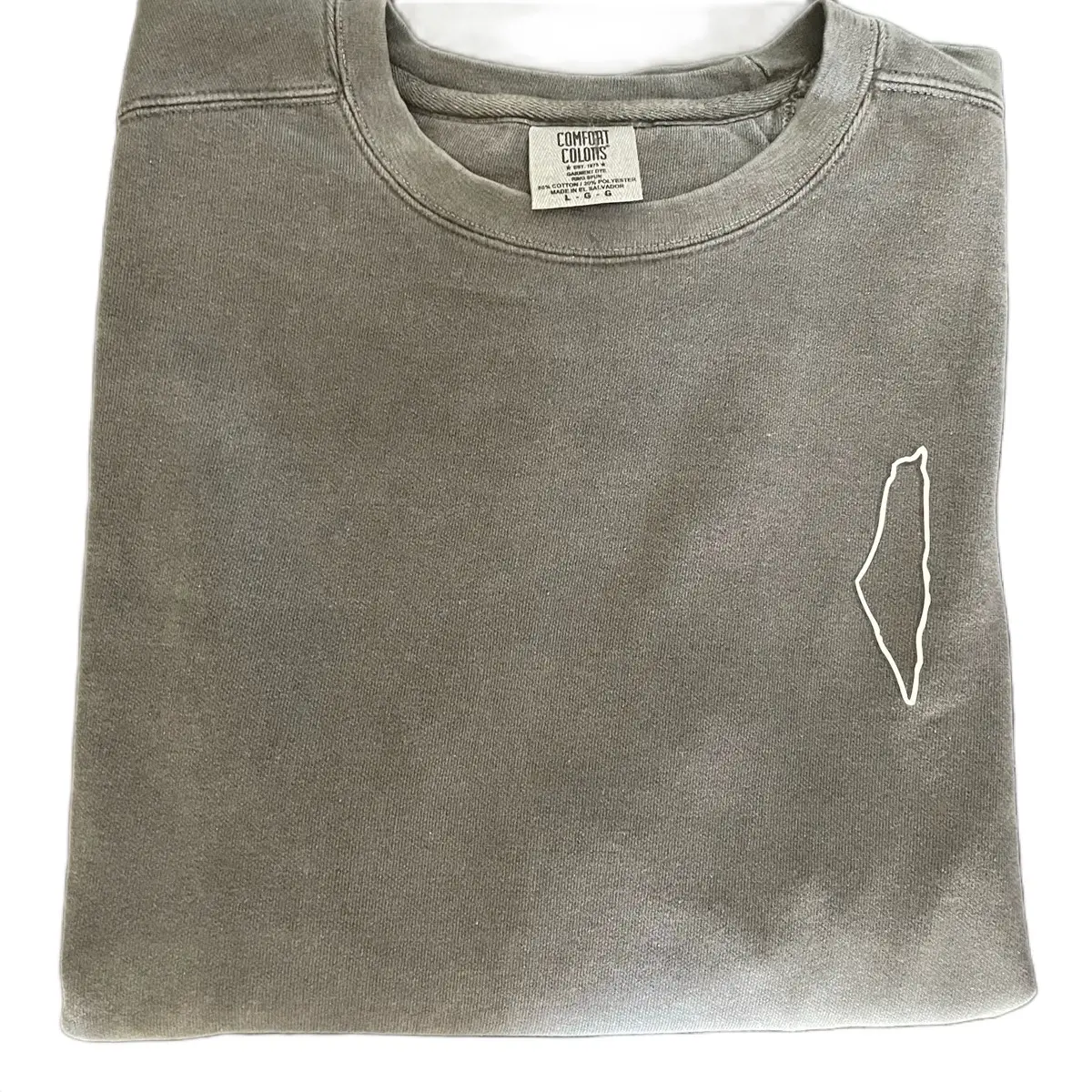 Crewneck with palestine map on side chest Breathable Man
