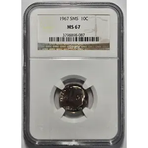 1967 SMS ROOSEVELT DIME (10C) NGC MS 67 Certified Coin
