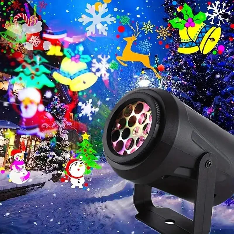 Snowflake Pattern Laser Projector, Rotating Christmas Pattern LED Stage Light, Outdoor Holiday Lighting, Party Lights, Christmas Decoration