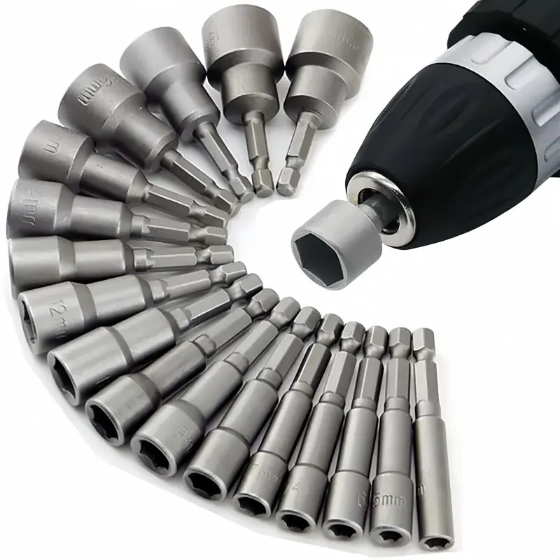 14pcs Impact Driver Socket Set, Torx Bit Socket, Extension Adapter & Power Nut Driver, Fits Electric Drill Bits & Wrenches, DIY & Professional Use Heavy Duty Tool, Impact Sockets Set, Socket Combination Tool