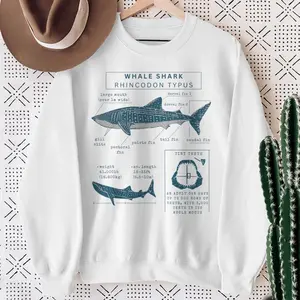 Whale Shark Anatomy Sweatshirt, Marine Biologist Whale Shark Costume, Ocean Lover Sea Life Pullover, Unisex Shark Gift Sweater
