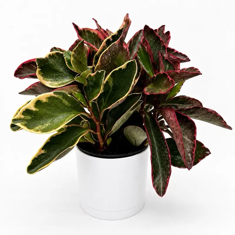 Variegated Peperomia Clusiifolia 'Ginny' 6" Pot Pet Safe House Plant with Unique Variegated Leaves for Beginners Easy Care Indoor Decor