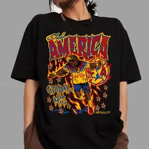 Club America Odiame Mas Tshirt, Classic Soccer Graphic Tee Anime for Men and Women Streetwear, Full Sizes Womenswear Top Cotton Fabric Casual Breathable