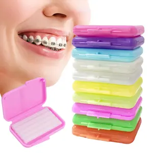 10 Pack Unscented Orthodontic Wax, 50Pcs Dental Braces Wax Strips, Food-Grade Braces Bracket Lip Protector Wax for Teeth Aligners Oral Appliance Relief