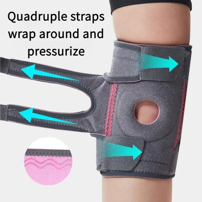 Knee Support Braces for Men and Women Adjustable Compression Sleeves with Reinforced Stability Ring Patellar Belt Patella Band Suitable for Running Exercising Lifting Weights Knee Support Braces for Men and Women Adjustable Compression Sleeves with Reinforced Stability Ring Patellar Belt Patella Band Suitable for Running Exercising Lifting Weights