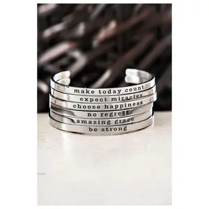 Skinny Stackable Inspirational Bracelet Cuffs - Final Sale