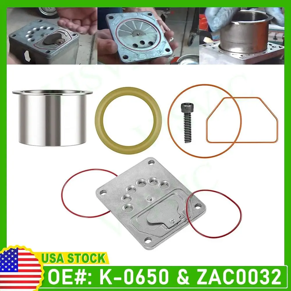 K-0650 Air Compressor Cylinder Sleeve Ring + Valve Plate for Craftsman Devilbiss