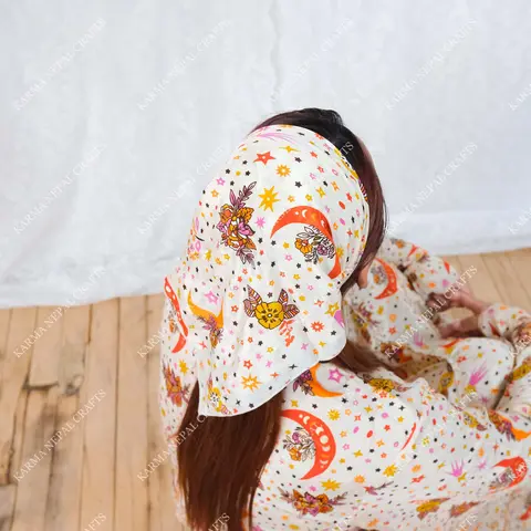 Unisex 20.5" x 20.25" Plant Viscose Hippie Boho Celestial Print Square Fashion Headscarf - Scarf Hair Tie Hairbands & Scrunchies, Whimsical Accessory, Dog Scarf, Stocking Stuffer
