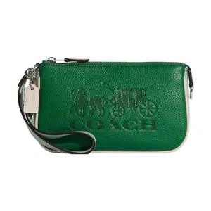 COACH Nolita 19 Pebbled Leather Crossbody Bag with Carriage Print and Zipper Closure for Women