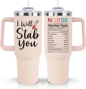 LHSCVUFASC Nurse Gifts for Women, Nurses 40oz Tumbler Gift for Female Practitioner Nurse, Funny Nurses Week Gifts Coffee Cup, Appreciation Nursing Gift for Retirement Birthday Christmas School