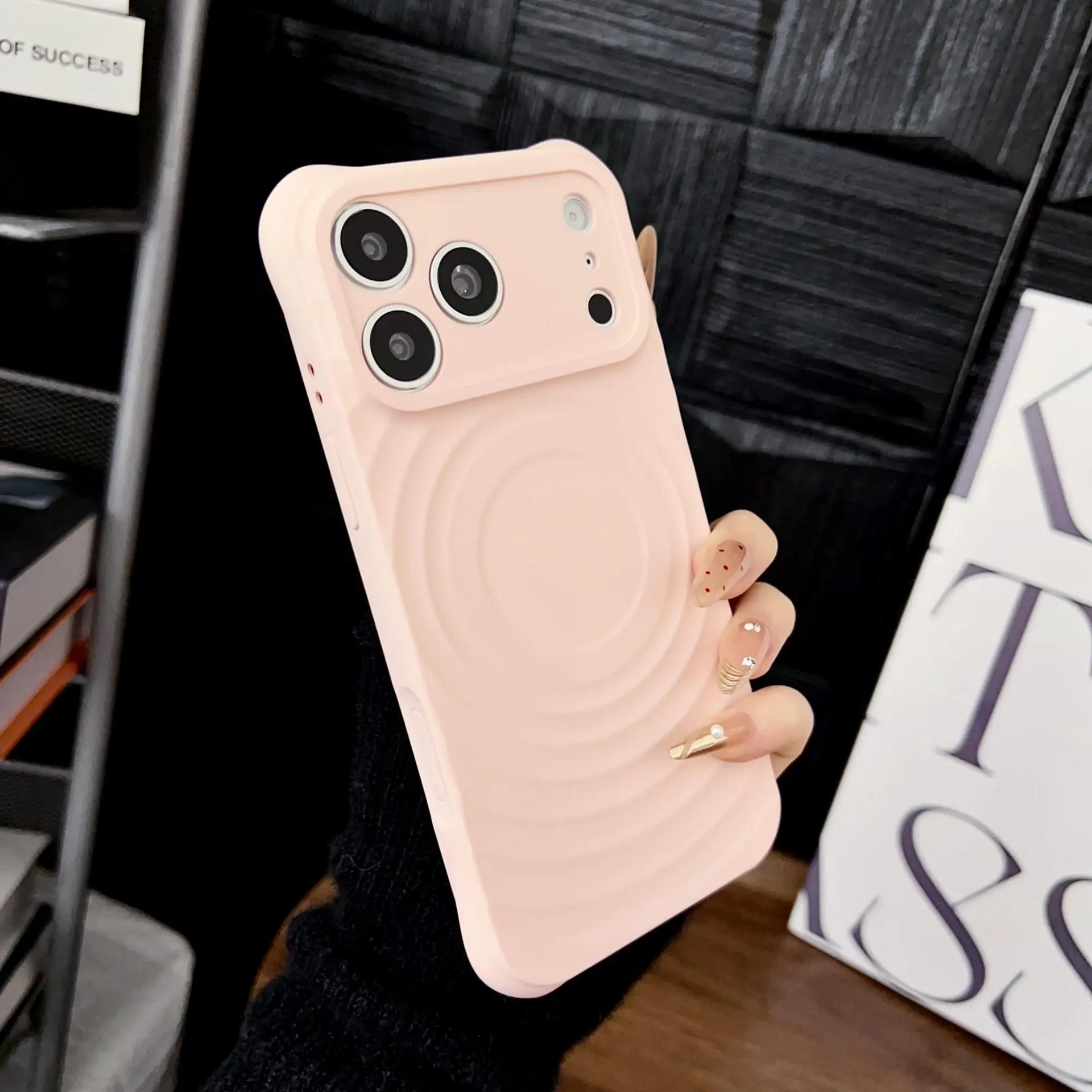 Water Ripple Design Soft Protective Cover, Compatible with MagSafe, Case for iPhone 17/16/15/14/13 Pro MaxUltra Slim Lightweight Shockproof Non-Slip Stylish Men Women Phone Case