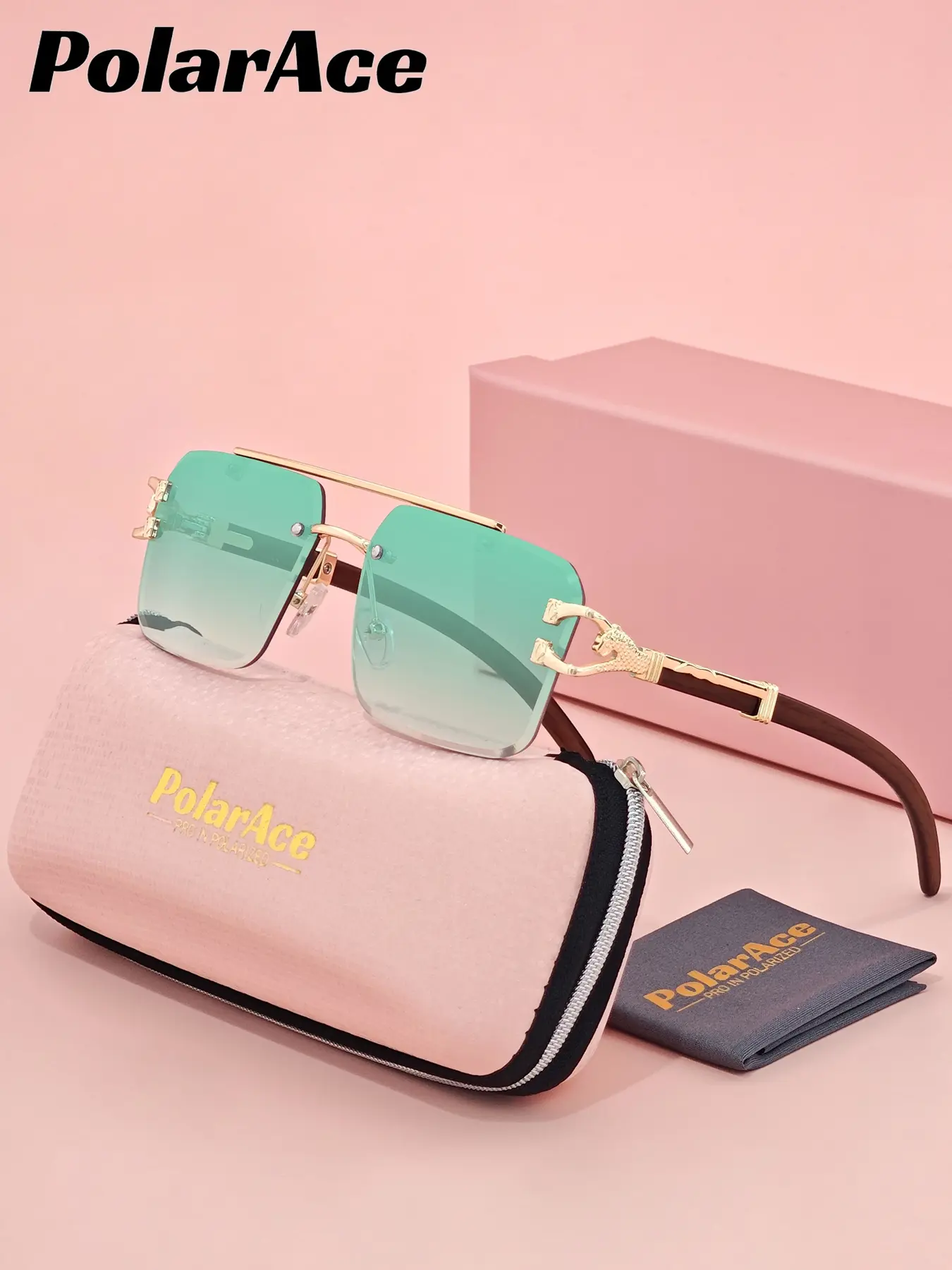 Polarace Unisex High-End Frameless Sunglasses, Outdoor Activities Beach Volleyball Sun Glasses, Uv400 Protection, All Seasons